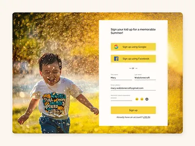 dailyUI 01 dailyui 001 sign up ui