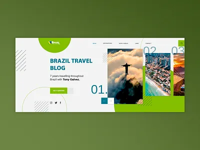 First screen for the travel blog. blog first screen travel