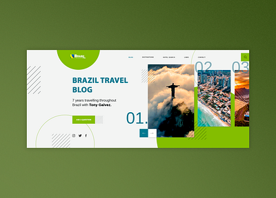 First screen for the travel blog. blog first screen travel