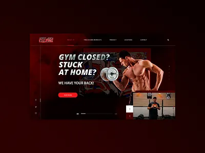 First screen for home fitness club. first screen fitness club landing page