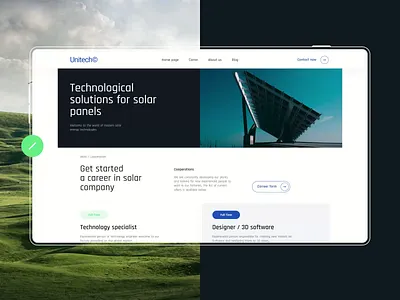 Unitech - Technology Website blog cms concept design green energy landing page minimalist modern portfolio solar system technology template ui ux web web design webdesign website