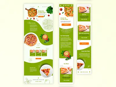 Landing page for pizza delivery site. delivery landing page landing page design pizza