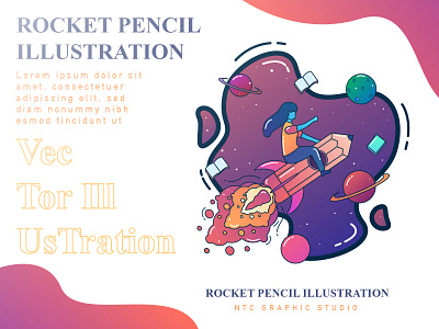 Rocket Pencil Flat Illustration background business concept conceptual design flat graphic illustration pencil rocket people rocket illustration rocket pencil ui ui illustration ux ux illustration vector vector design vector illustration webdesign