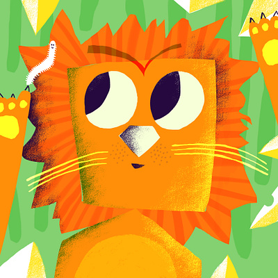Jungle Cat #2 animal animals baby childrens childrens book clean colorful cute design flat fun illo illustration illustrator kids kids art kids illustration lion toddler