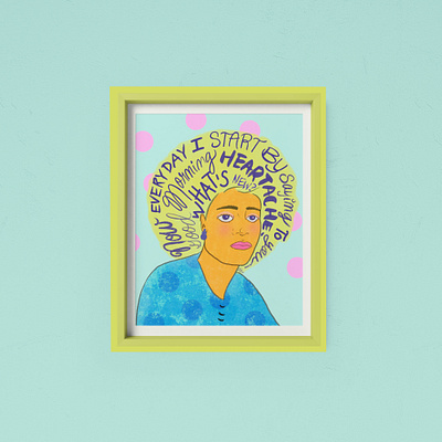 Good Morning artwork billie holiday blues design digital art draw everyday illustration illustration project isolation creation lettering lyrics music art personalproject procreate society6 songs women in illustration