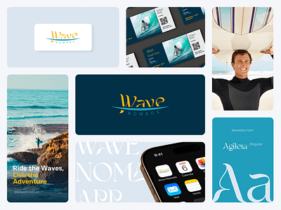 Wave Nomads branding design graphic design illustration logo merchandising ocean design print surf surf app surf design surf logo surfing travel travel agency travel agency app typography ui ux waves deisgn