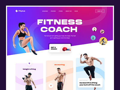Fitness Landing Page bodybuilding exercise fitness fitness club fitness coach gym health healthy living homepage landing page mockup muscle nutrition personal trainer protein sport web design website website design workout