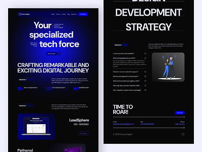 Digital Agency Landing Page UI Design - Nexora Digital agency website branding digital agency home page home page ui landing page landing page ui ui ui design uiux visual design