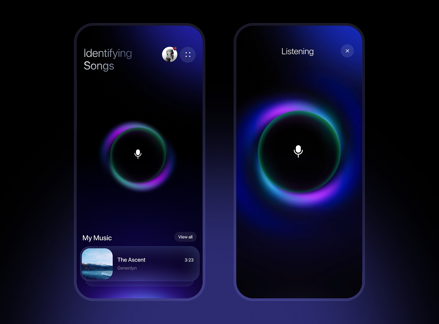 Music App UI/UX Design - Identifying Songs by AmazingUI on Dribbble