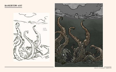 Deep Fear – Klei-Style Concept Art & Thalassophobia Monsters character design concept art creature design dark fantasy digital 2d dont starve fanart fanart fantasy machines horror illustration indie game indie game art klei entertainment sci fi horror stylised art thalassophobia