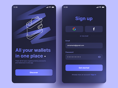 Daily UI 001: Sign Up form crypto form mobile sign up ui wallet