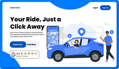 Auto Cars Ride-Sharing Website ride sharing uiux web design website