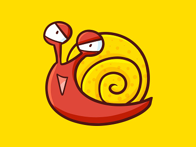 Fun Snail animal cartoon cute design funny illustration kawaii red snail vector