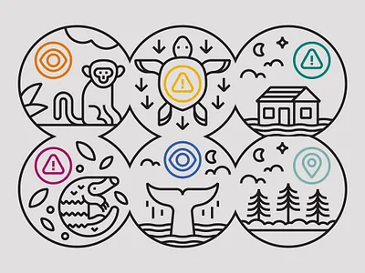 Conservation Icons animal branding conservation icon icon set iconography identity nature science wildlife