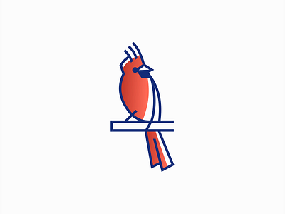 Geometric Cardinal Logo for Sale animal bird branding cardinal design geometric icon illustration lines logo mark mascot modern nature original premium red sale unique vector