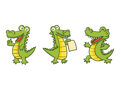 Crocodile mascot animal branding cartoon cute design funny illustration kawaii smile vector