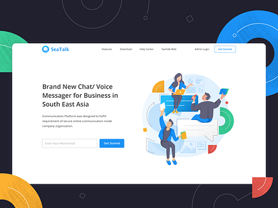 Official Website Design business chat app clean design illustration interaction design messager uidesign uxdesign web web design website