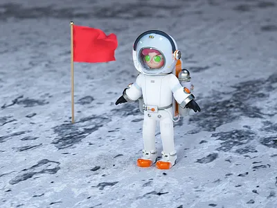 Space boy 3d c4d design illustration ui 壁纸