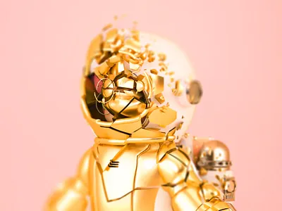 Space boy 3d c4d illustration ui