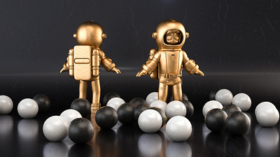 Space boy 3d c4d design ui 形象