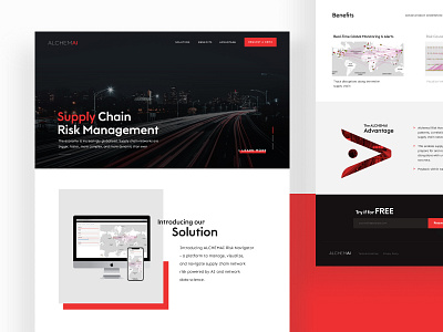 AlchemiAI branding design digital illustration logo network supply chain typography ui ux web website