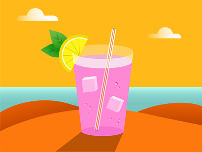 Summer Drink art direction colorful design digital art digital illustration gradient color graphic design illustration illustrator logo minimal vector vector art vector illustration