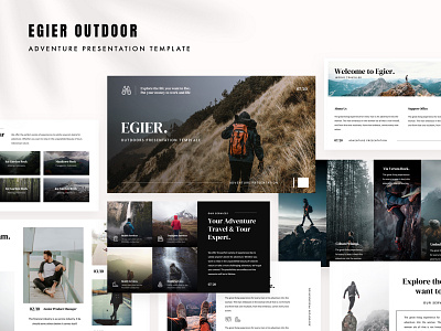 EGIER - Outdoor Presentation adventure brand design clean presentation creative deck design economy presentation design presentation layout presentation template