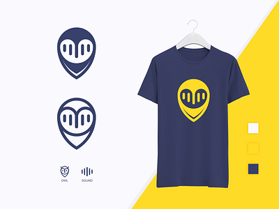 OWL cool design line logo minimalist modern monogram music owl simple sound wave