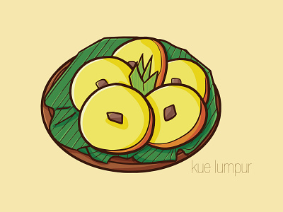 kue lumpur cake cakes cartoon cute design funny illustration indonesia kawaii kue lumpur snack vector