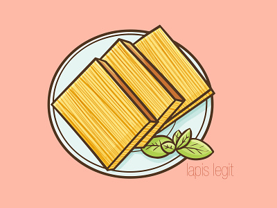 lapis legit cake cartoon cute design funny illustration indonesia kawaii lapislegit snack sweet vector