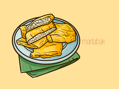 Martabak cartoon cute design food funny illustration indonesia martabak snack vector