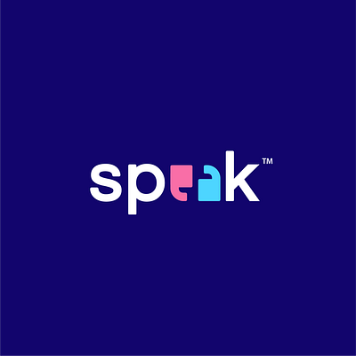 Speak chat clever creative design logo minimal quote simple speak talk word wordmark