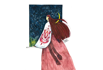 Night character folklore illustration illustrator magic watercolor watercolour watercolour illustration