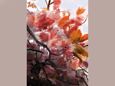 A study of when the blossoms were here 2d art nature art study