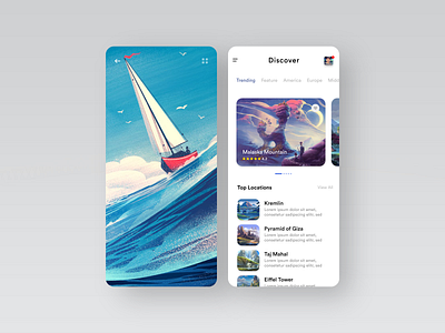 Trip Visit App #001 adobe adobexd app app design awesome design blue clean colors design illustration new online popular shot trip app ui uiux