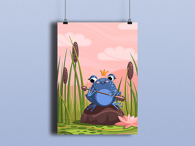 The frog-princessl illustration vector