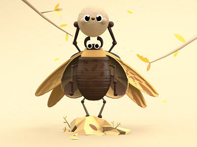 Inseparable Friends 3d 3d art 3d artist animals animated apple beetle best shot colors dribbble firstshot illustration insect kawaii art kaws love nature nature illustration safari texture