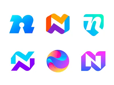 N Versions design gradient logo letter logo logotype mark monogram n n icon n letter n logo n monogram negative space negative space logo symbol typography