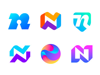 N Versions design gradient logo letter logo logotype mark monogram n n icon n letter n logo n monogram negative space negative space logo symbol typography