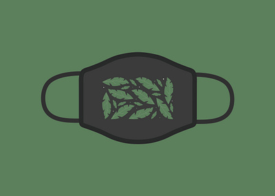 Stay mindful - facemask facemask illustration leafs mindful mindfulness nature vector