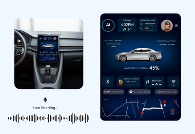 Smart Control Hub artificial intelligence automobile commandcontrol controlhub dashboard ui illustration smarthub ui uiuxdesign ux voice commands voicerecognition xd