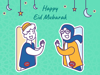 Eid Mubarak Greeting Card design eidmubarak flat illustration illustrator ui ux vector