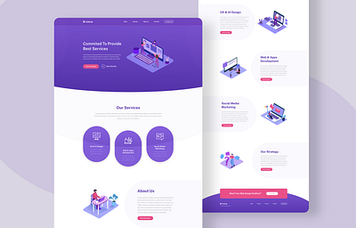 Landing Page exploration 2020 adobe branding business creative design digital agency isometric landing design landing page landing page design trend typogrraphy ui ui design ux web design website xd