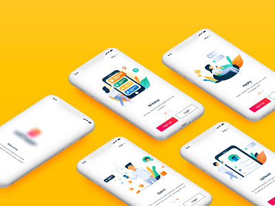 Onboarding screens app design concept illustration illustraion onboarding ui ux