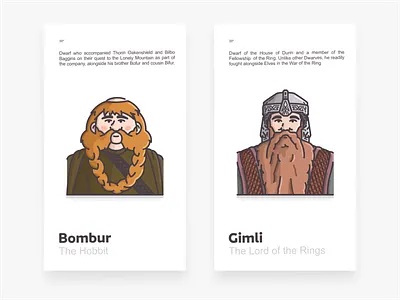 Bombur & Gimli aragorn armor bilbo bombur branding design dwarfs gimli gondor icon icon set illustration lord of the rings lotr medievle middle earth mountains sauron tolkien vector