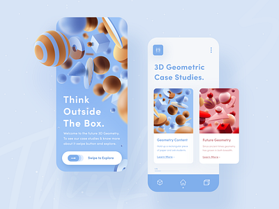 Geometric Mobile UI Exploration 3d app design app ui app ui ux case studies clean ui dribbble best shot geometic ios ios app design mobile mobile app mobile app design mobile design mobile ui product app