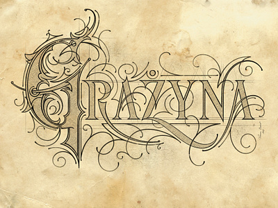Lettering : Grażyna :) forfun gift grazyna handlettering lettering names procreate