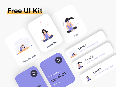 FREE UI Kit #024 adobexd app app design awesome design black clean colors design download free ui kit illustration new popular ui ui kit white