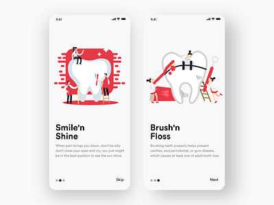 Dental Care App #002 adobexd app app design awesome design black clean colors dental dentalcare design illustration new popular red ui white