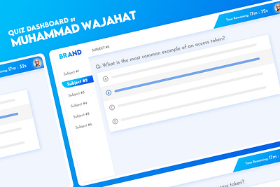 QUIZ Dashboard Design dashboad design mockups photoshop quiz ui design userinterface ux webdesign